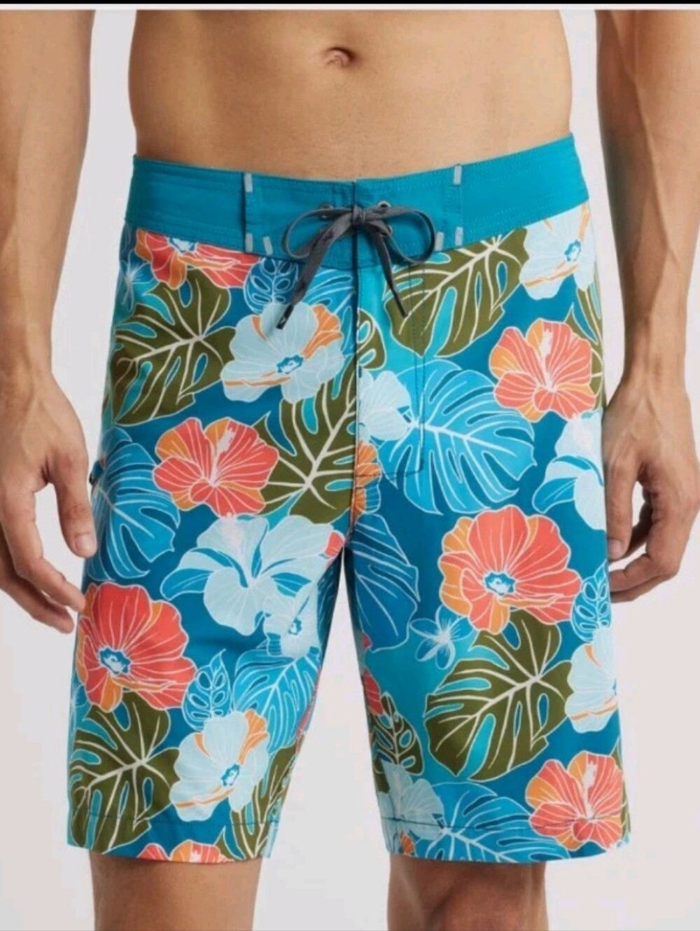 Tommy Bahama Size 28  Molokai Wave Chaser 9 Blue Print Board Shorts Msrp $99.50